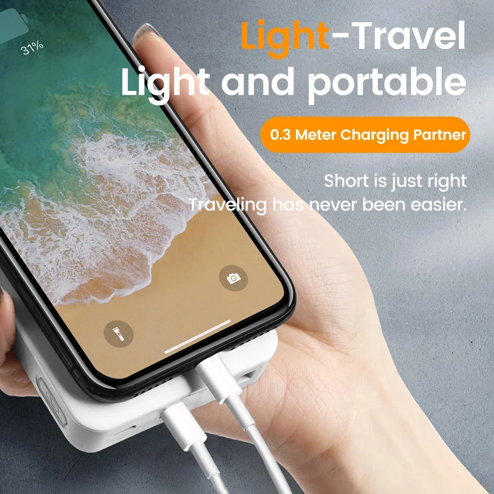 30cm Short Type C to USB C Cable Fast Charging For Iphone15 Xiaomi Samsung Huawei Power BanK 25cm USB To Type C/USB C Data Cable