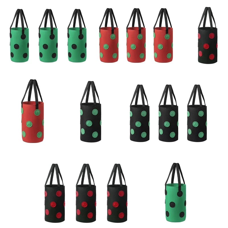 1Pcs Multi-Function 12 Holes Felt Hanging Tomato Grow Bag Planter Vegetable Flower Plant Grow Bags Garden Plant Pot, Durable D