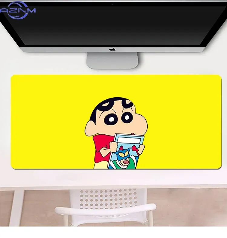 New Non-slip Lock Oversized Office Mouse Pad Student Table Mat Creative HD Anime Crayon Shin-chan​​ Cute Cartoon Large Table Mat