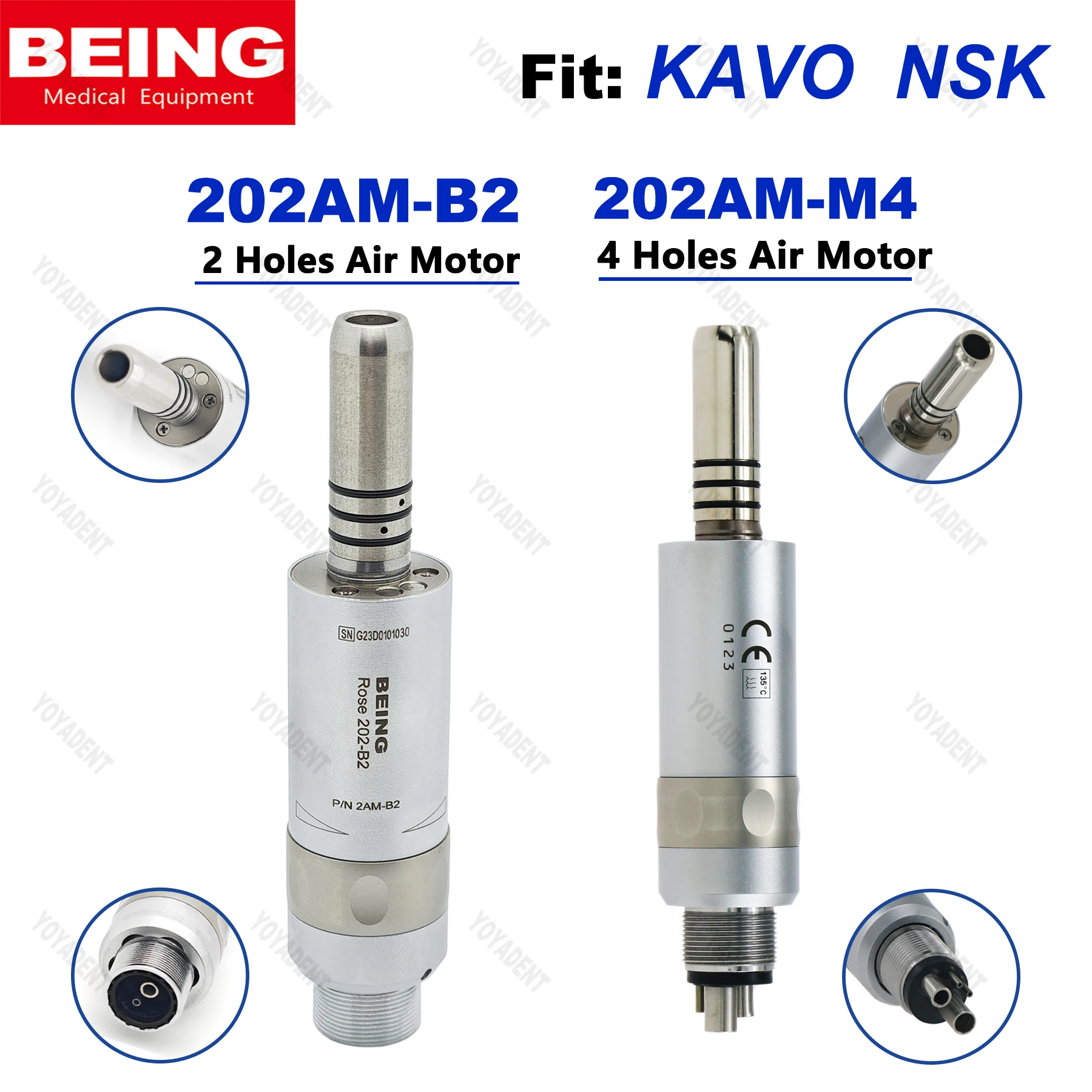 BEING Dental Motor 2/4 Holes Inner Water Spray Air Motor Fit KAVO NSK Slow Speed Handpiece Dentistry Accessories