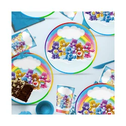 MINISO Care Bears Rainbow Bear Theme Birthday Party decorate paper cup plate cake boy & girl gender reveal baby shower supplies