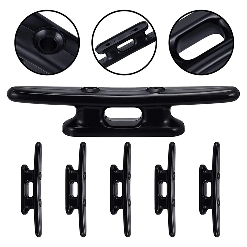 Cornamusas de nailon negro para Kayak, cornamusas de 4 pulgadas para amarre de barco, 12 piezas