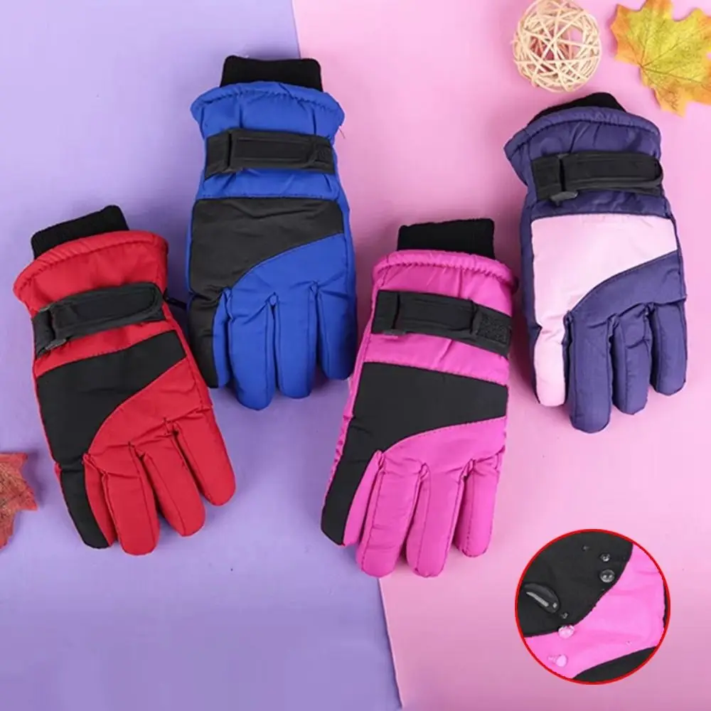 High Quality Waterproof Kids Ski Gloves Thicken Non-slip Winter Mittens Warm Finger Warm