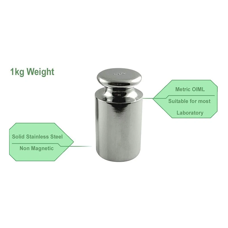 Calibration Weight for Digital Scale, Carbon Steel, Chrome Finish, 1000G (1KG WGT)