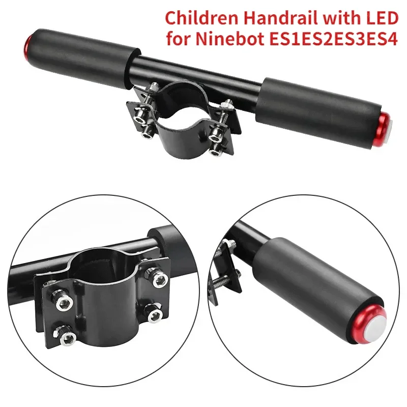 Children Handlebar With LED Portable Kids Handrail Armrest Grip For Ninebot ES1 ES2 ES3 ES4 Scooter Safer Ride 5.5inch 6.5inch