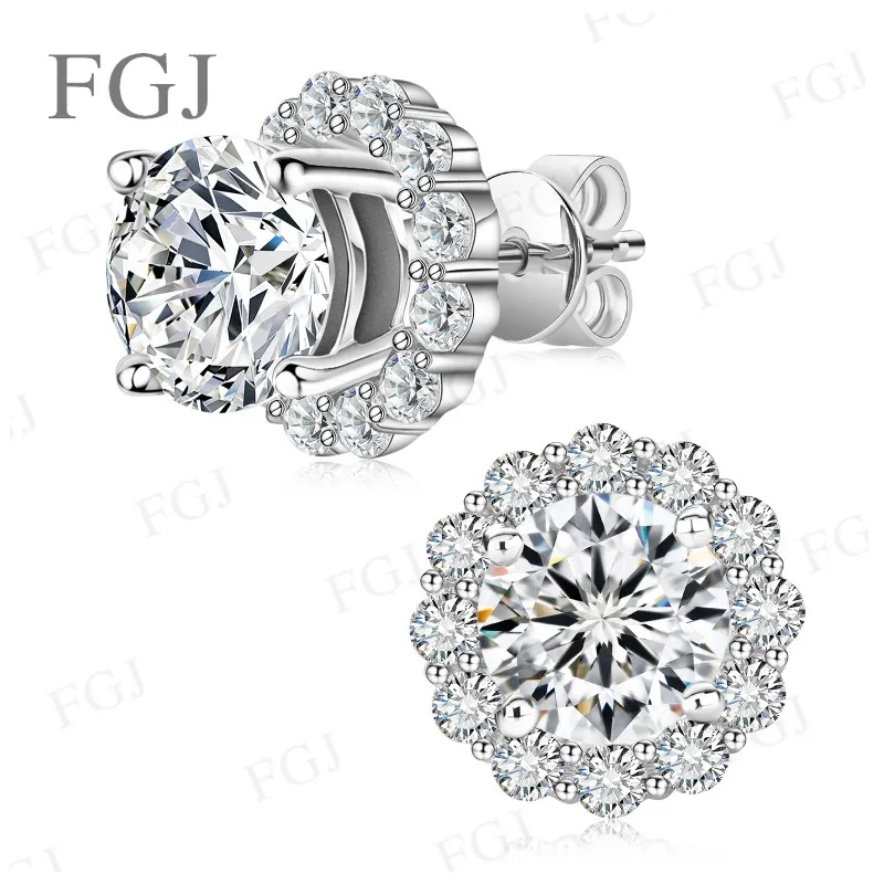 925 Sterling Silver Convertible Stud Earrings Colorful With GRA VVS1 Fine Jewelry Elegant Classical Design Gift For Women Charms