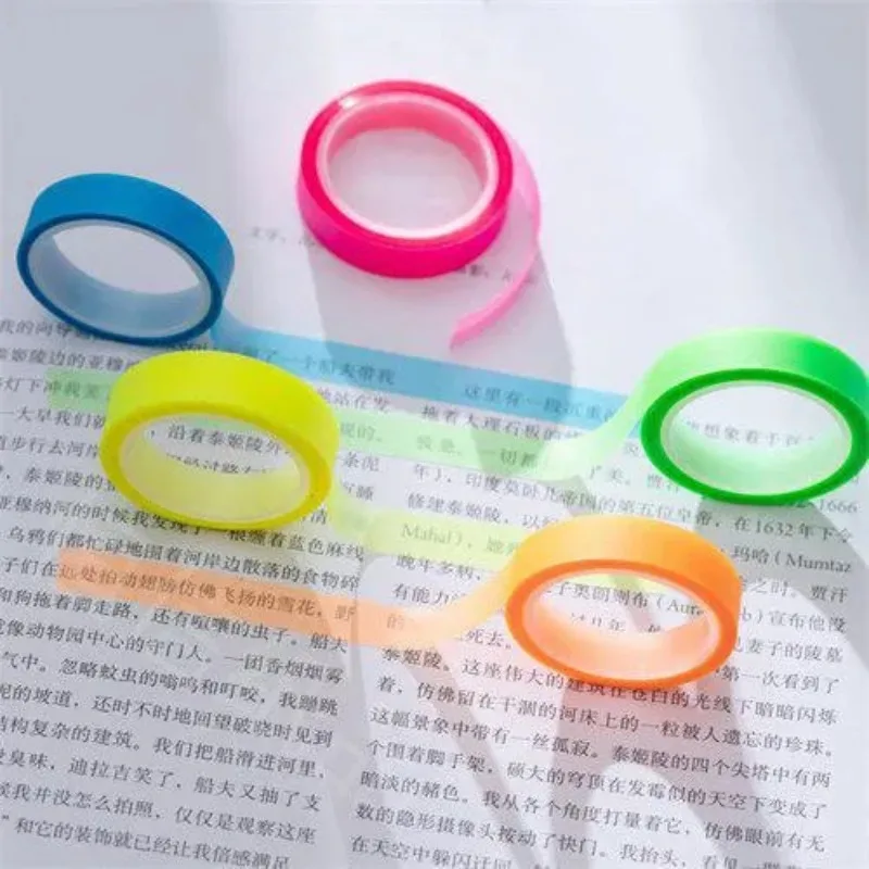 Transparent Fluorescent Index Tabs School Office Supplies Tape Sticky Notes