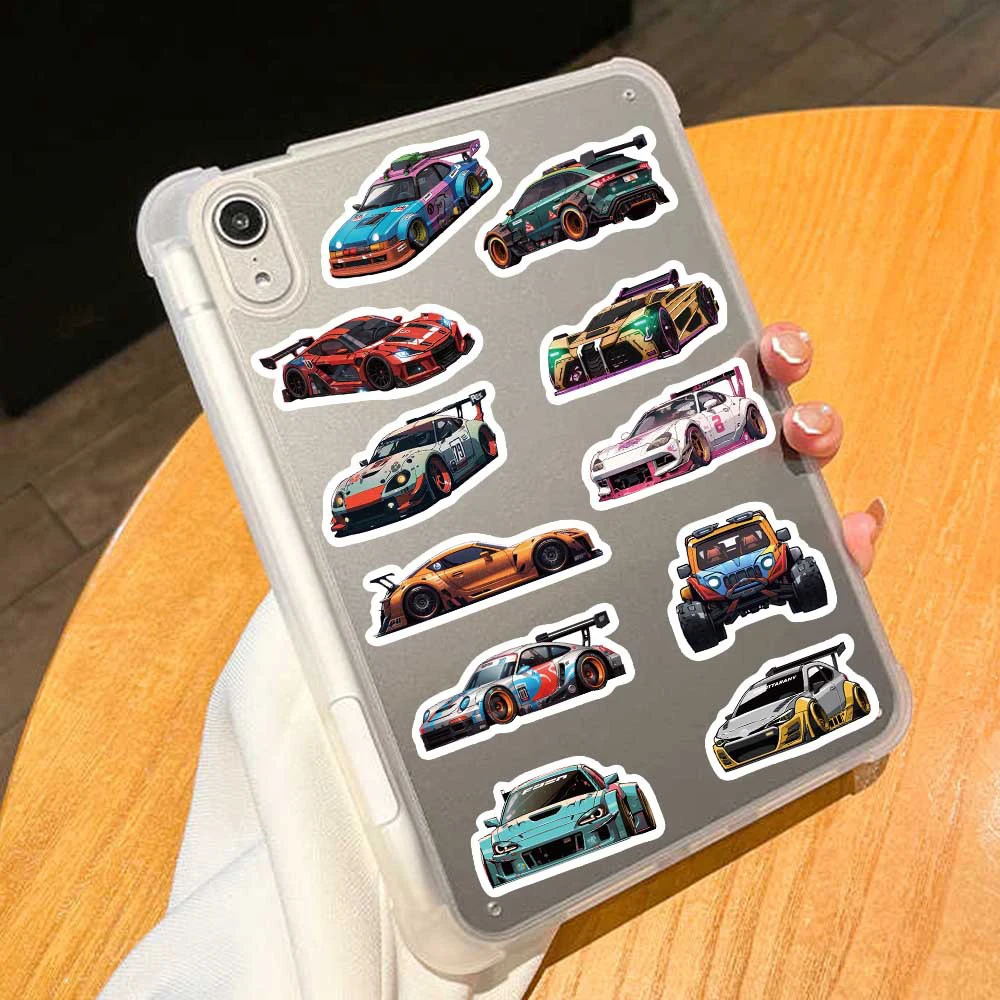 10/30/50pcs Cartoon Retrofit Racing Car JDM Stickers Cool Graffiti Decals Phone Case Skateboard Luggage Waterproof Sticker Decor