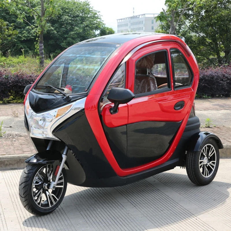 New energy 3-seat fully enclosed adult small electric tricycle elderly scooter student pick-up car 1000W
