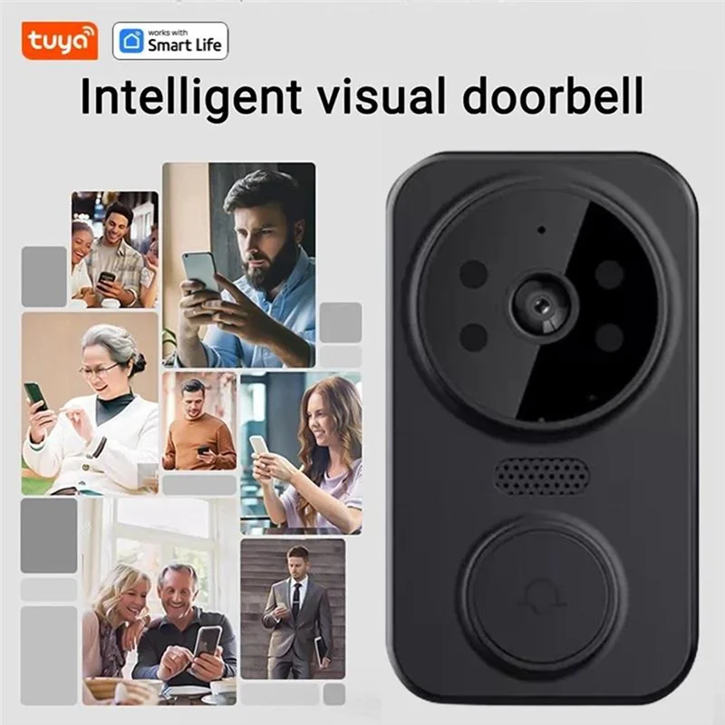B92B-Tuya Smart Home Doorbell Camera WIFI Wireless Doorbell DC AC Battery Powered Camera Bell Smart Life Doorbell Camera