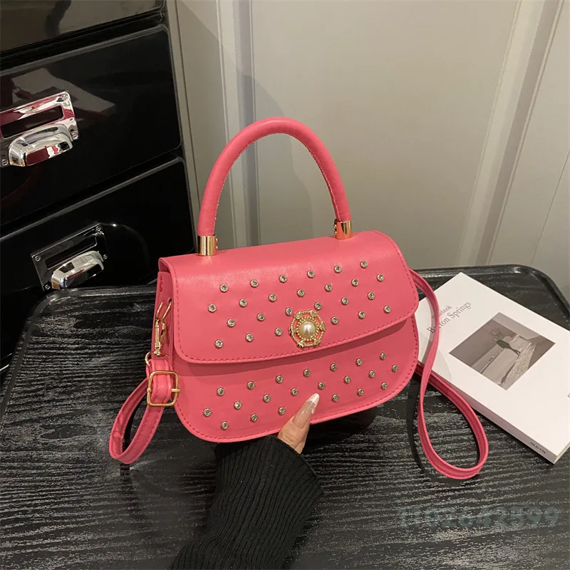 New Light Luxury Women's Handbag Fashion High Quality Diamond Inlaid Women's Crossbody Bag Elegant Versatile Phone Storage Bag
