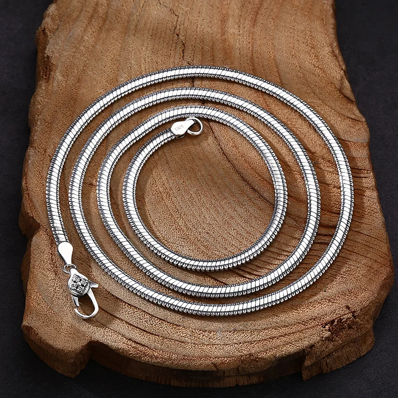 

S925 sterling silver necklace stylish seiko domineering snake bone chain necklace for men and women trendystylish jewelry