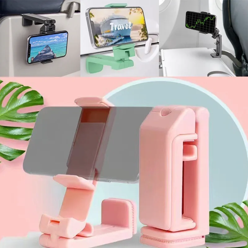 Portable Airplane Phone Holder Car Phone Stand Travel Stand Desk Flight Foldable 360 Degree Rotatable Selfie Phones Holders