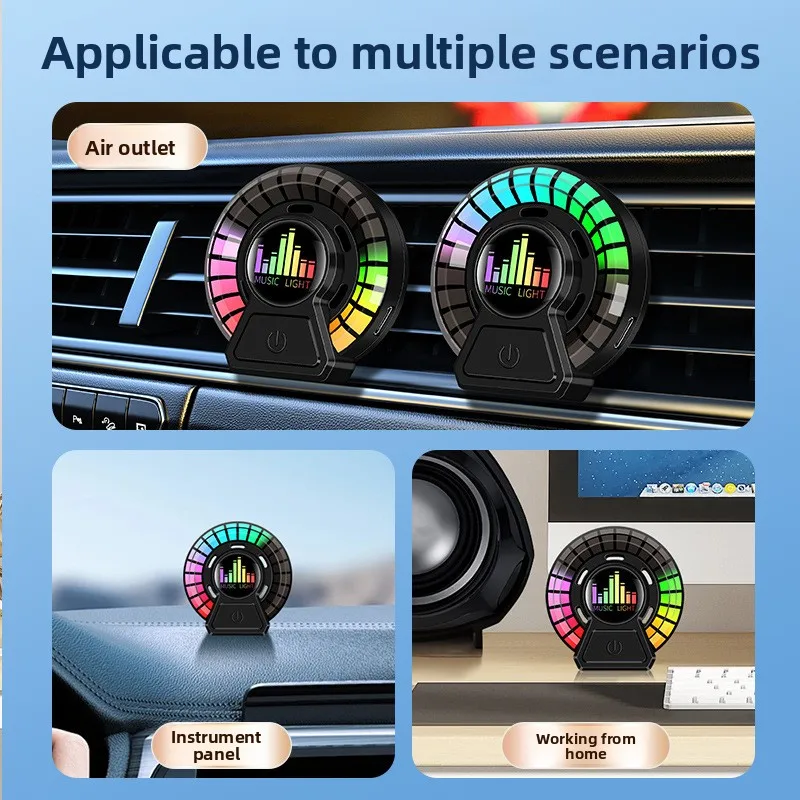 

Ww22 car aromatherapy sound-activated ambient light - vent mount, fragrance diffuser, audio sync, color-changing atmosphere