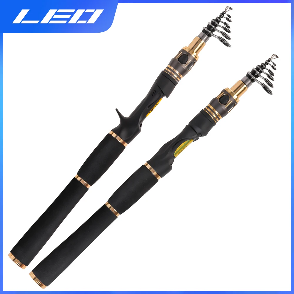 

LEOFISHING Shrink Carbon Lure Sea Telescopic Bass Fishing Spinning Casting Max Steel Rod 1.8M 2.1M 2.4M Fishing Accessories