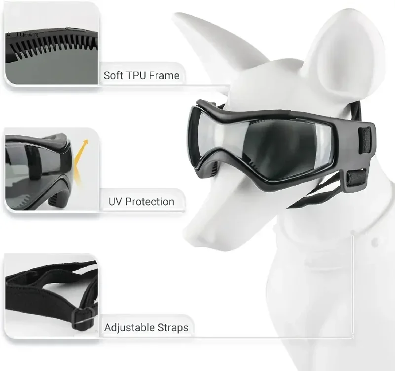 Dog Helmet and Dog Goggles for Small Dogs-Pet Motorcycle Helmet Hat with Ear Holes Adjustable Straps for Puppy Riding