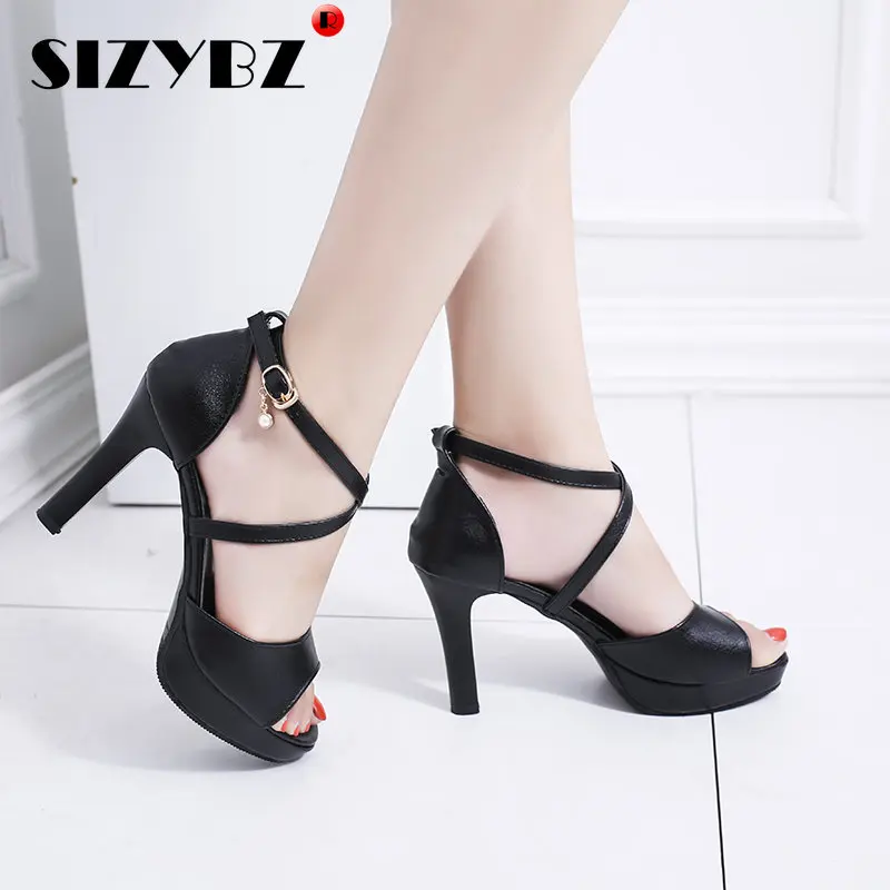 Super High Heels Pumps Women Shoes Summer Shoes Women Fashion Riband Ankle Strap Sandals Women Peep Toe Party Sandals Women