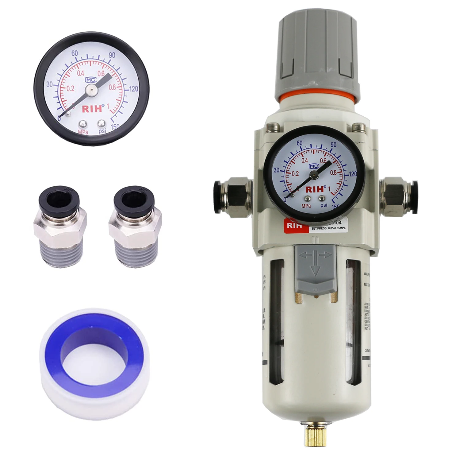 RIH SMC type AW4000 AW5000 1/4 inch compressed air filter regulator,pneumatic air source treatment combination unit