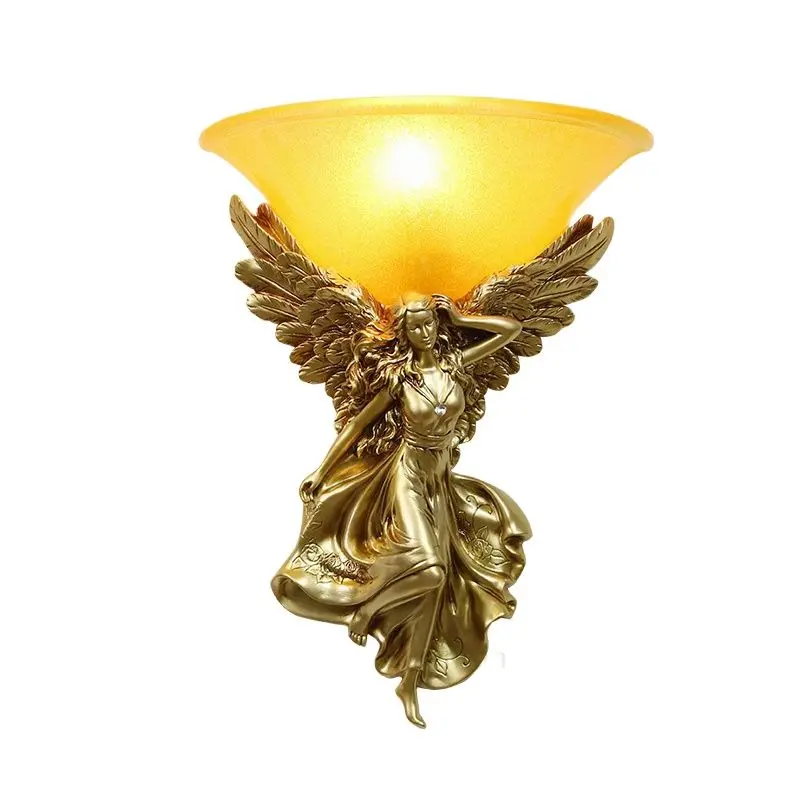 

Modern Goddess Angel Wall Lamp for Living Room Bedroom Stairs Light Fixtures Nordic Gold Wall Sconce Mirror Lights Home Art Deco