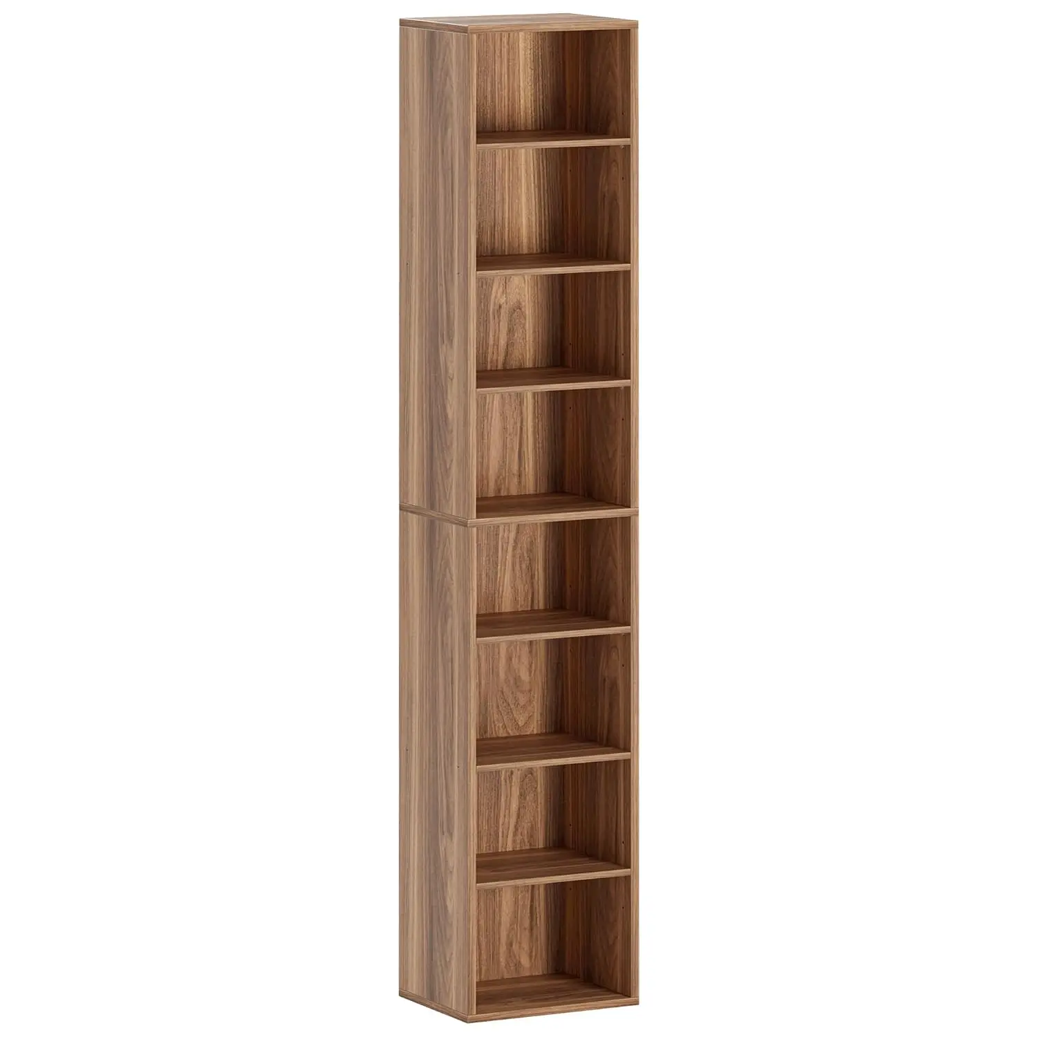 Tall Narrow 8-Tier Bookshelf, Compact Corner Floor Standing Display Storage Shelf 71in, Living Room Office Study Bedroom, Custom