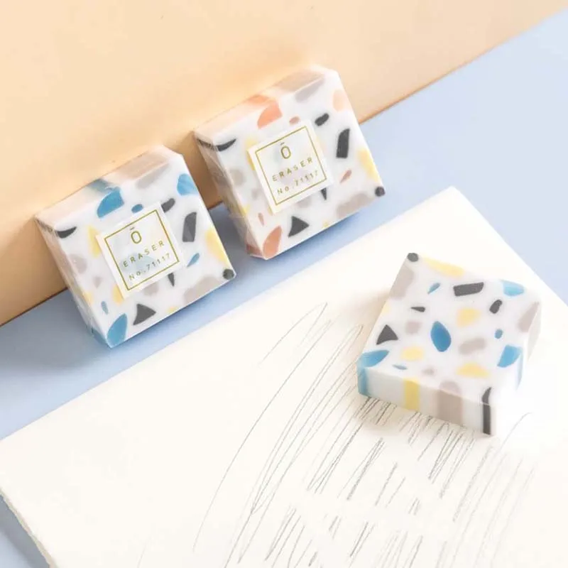 Fresh Rain Flower Stone Pattern Eraser Creative Color Mixing No Debris No Marks Student Drawing Test Eraser
