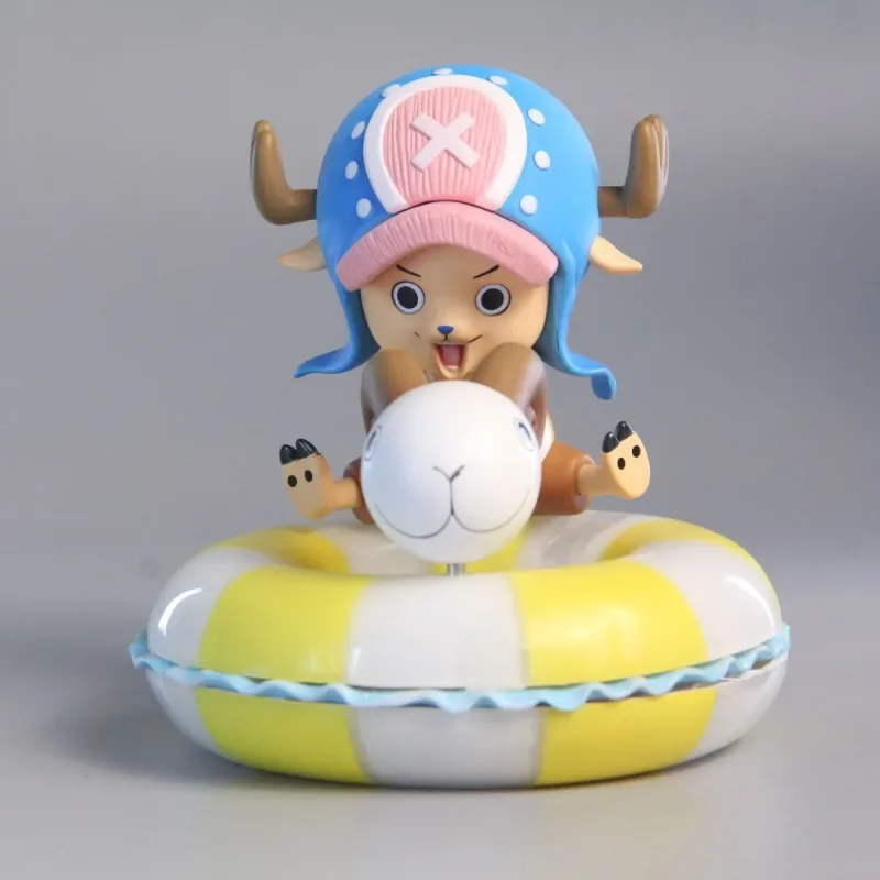 

One Piece Q Version Swimming Ring Tony Tony Chopper Cute Cartoon Doll Character Model Desktop Decorations Collection Ornaments