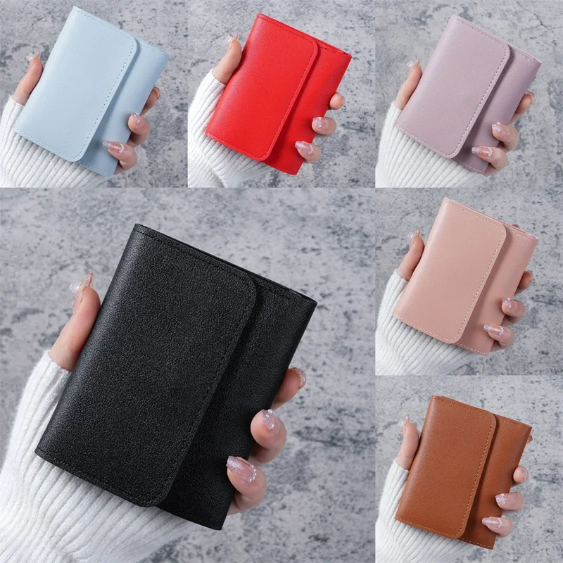 Women Short Wallet Multi-card Bag Small Pouch Simple Fashion Three Fold Short Clip Female Wallet Portable Lady Coin Purses Gifts