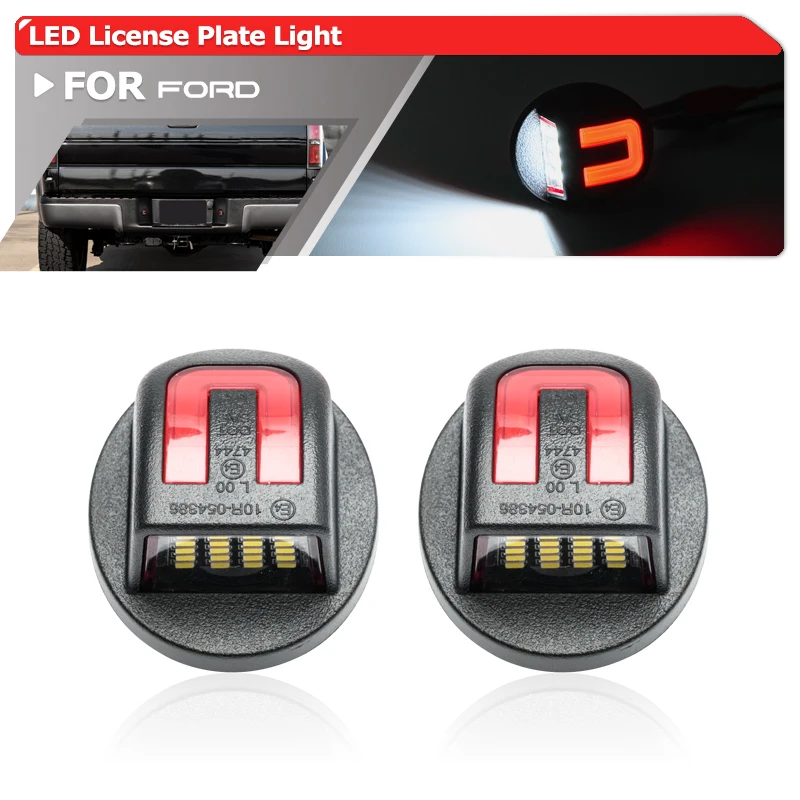 Luz de matrícula para Ford F150 F250 F350, Tag Lâmpada Assy, Super Duty Ranger Pickup, Explorer, Bronco Excursion Expedition, 2x