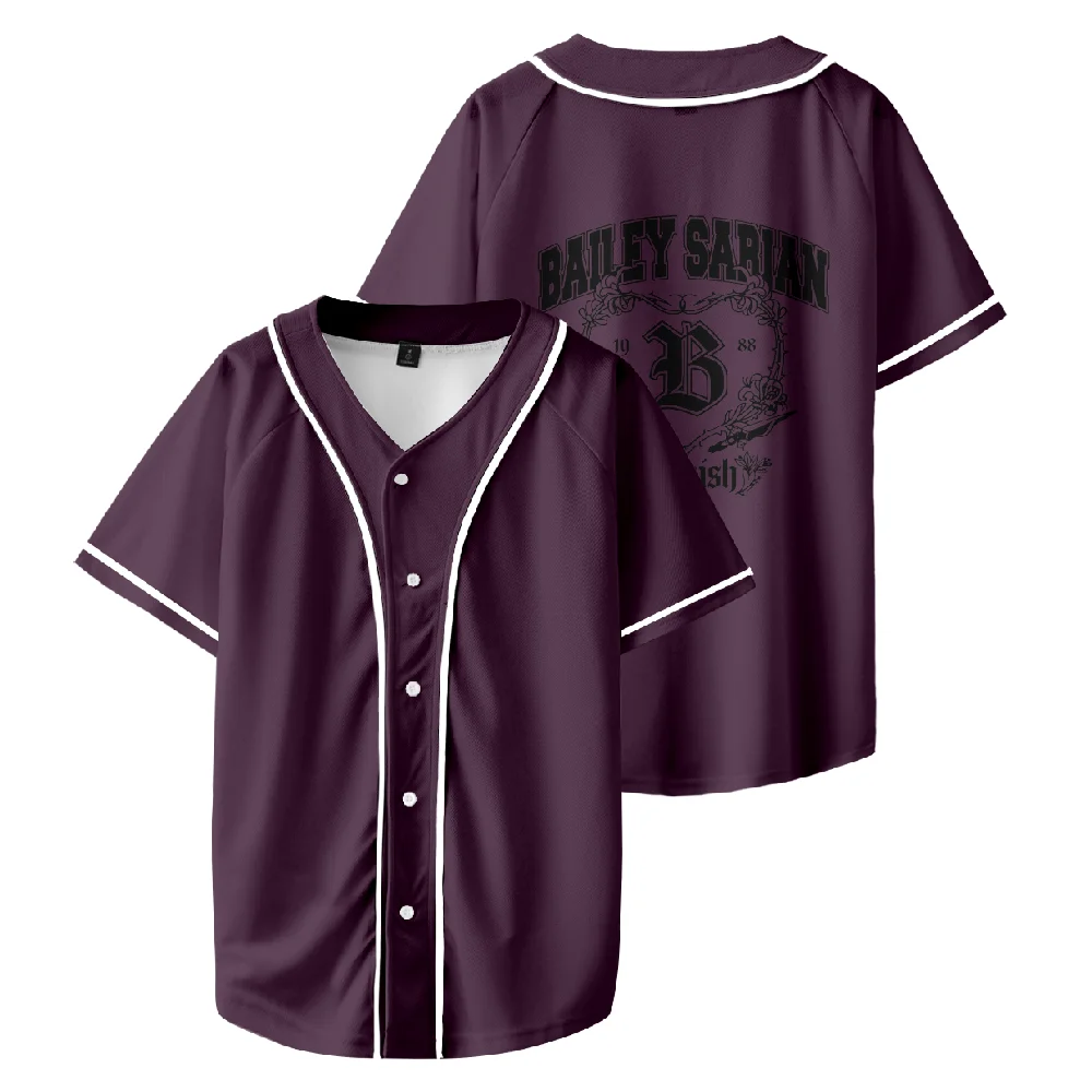 Bailey Sarian Dark Academia Wine Baseball Jersey Women Men Short Sleeve Streetwear Shirt