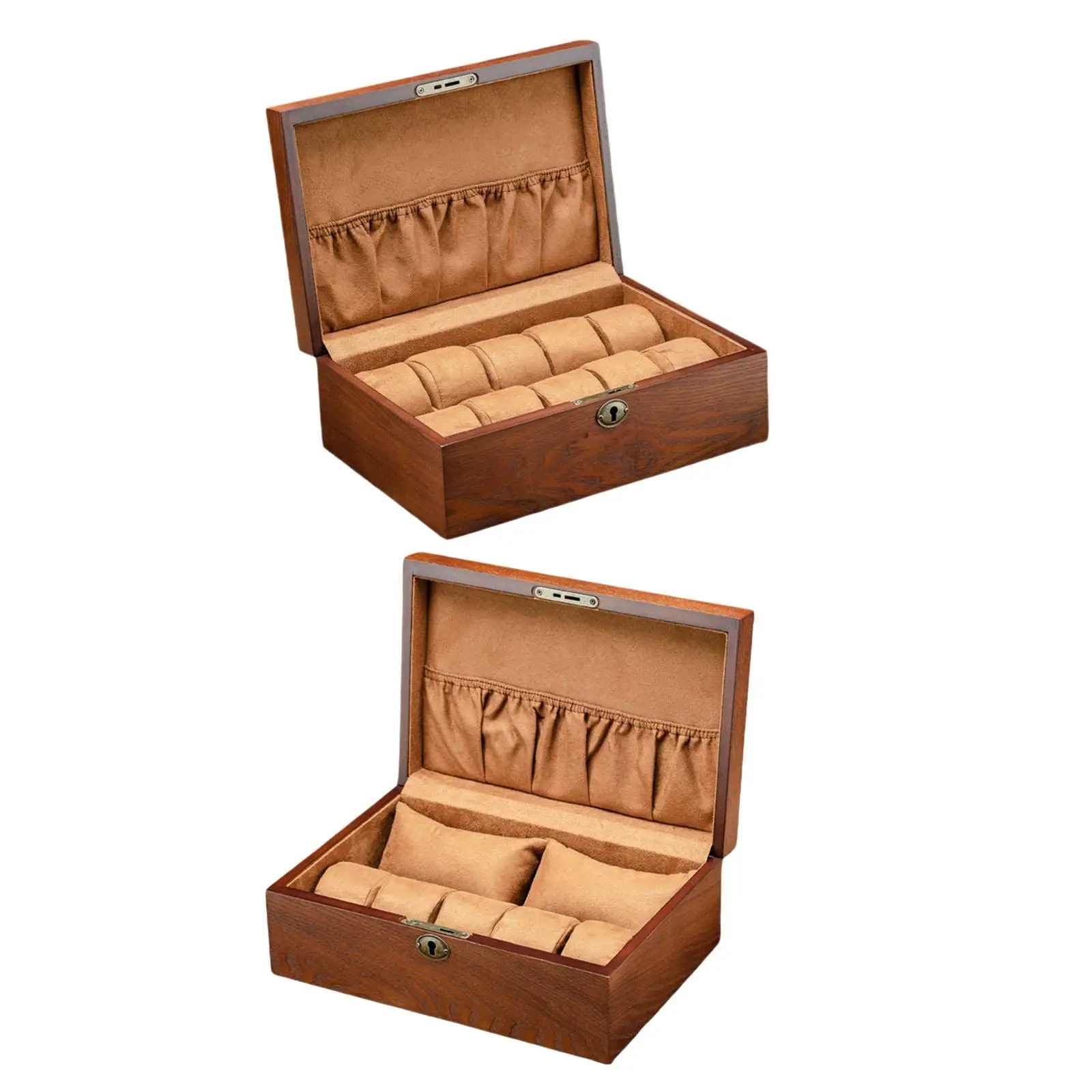 Wooden Watch Box Watch Display Case Bracelet Display Storage Box Lockable