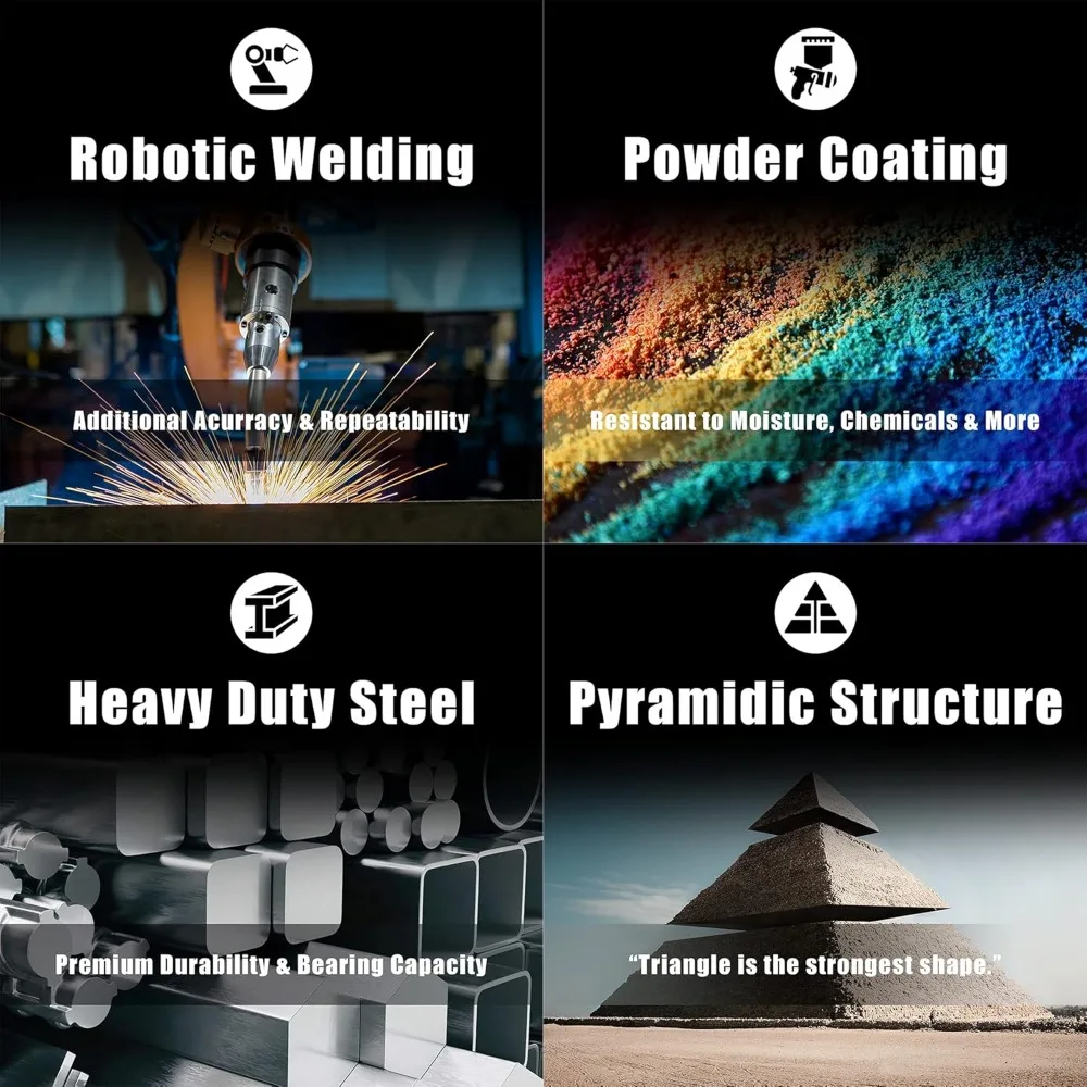 3 Ton (6,000 LBs) Capacity Double Locking Steel Jack Stands, 2 Pack, Blue - Heavy Duty Vehicle Support