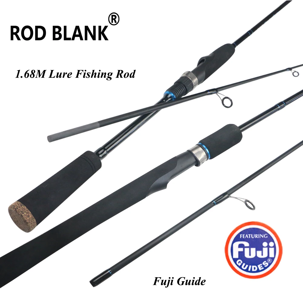 Rod Blank 1.68M Spinning Carbon Fiber Lure Fishing Rod Fuji Guide Split Grip Small Boat Fishing Rod Portable Rod