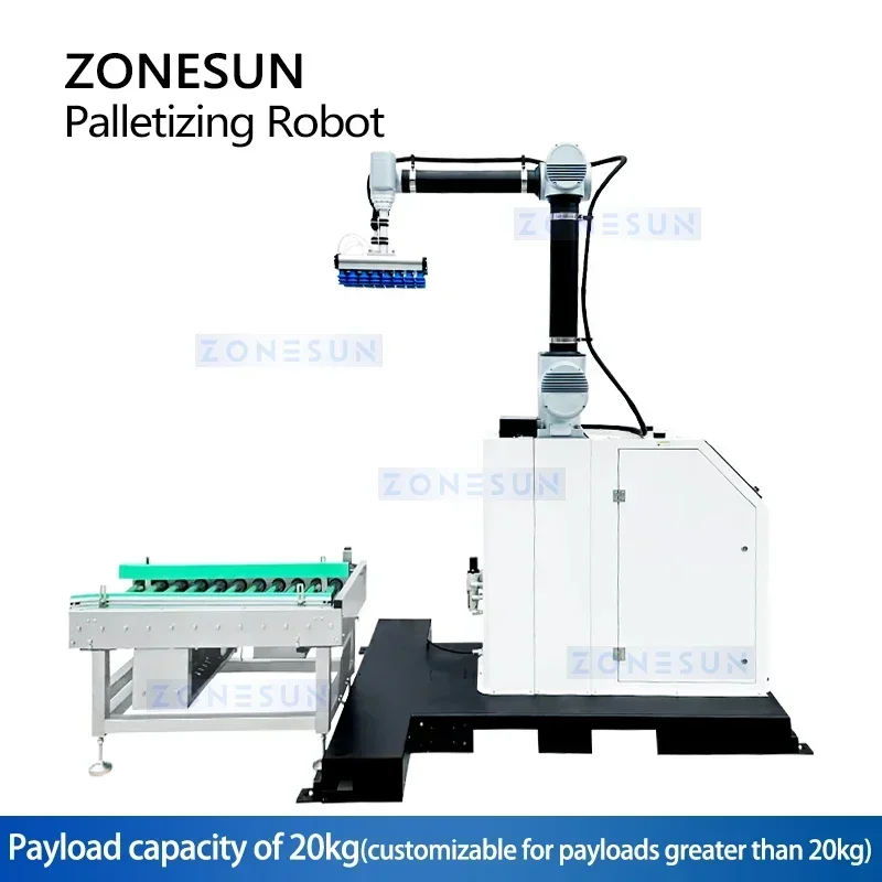 ZONESUN ZS-MD20A Auto Palletizing Robot Arm Cargo Handling Machine Sorting Stacking Water Bottle Case Onto Pallets Equipment
