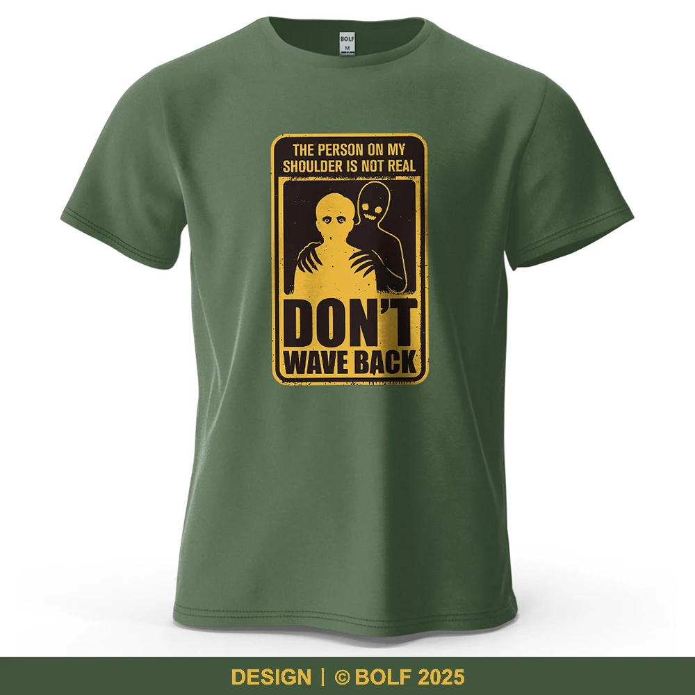 Gruseliges Warn-Horror-bedrucktes Herren-T-Shirt aus 100 % Baumwolle, übergroße, geheimnisvolle Grafik-T-Shirts für Damen, Tops, T-Shirts, lässige Streetwear