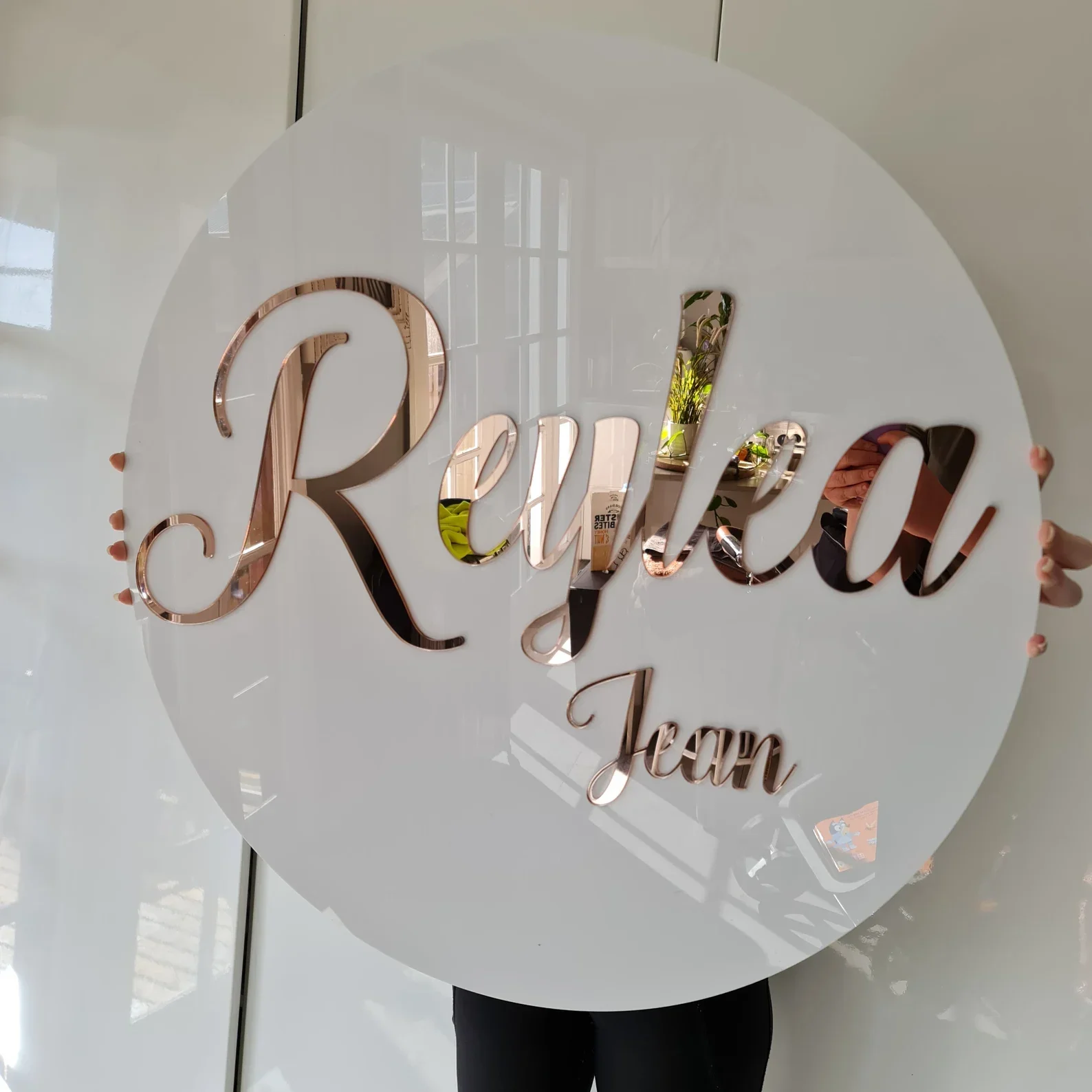 Custom Business Logo Sign Round Acrylic Signs Personalized 3D Wall Art Sign for Office Salon Wedding Small Business Signs