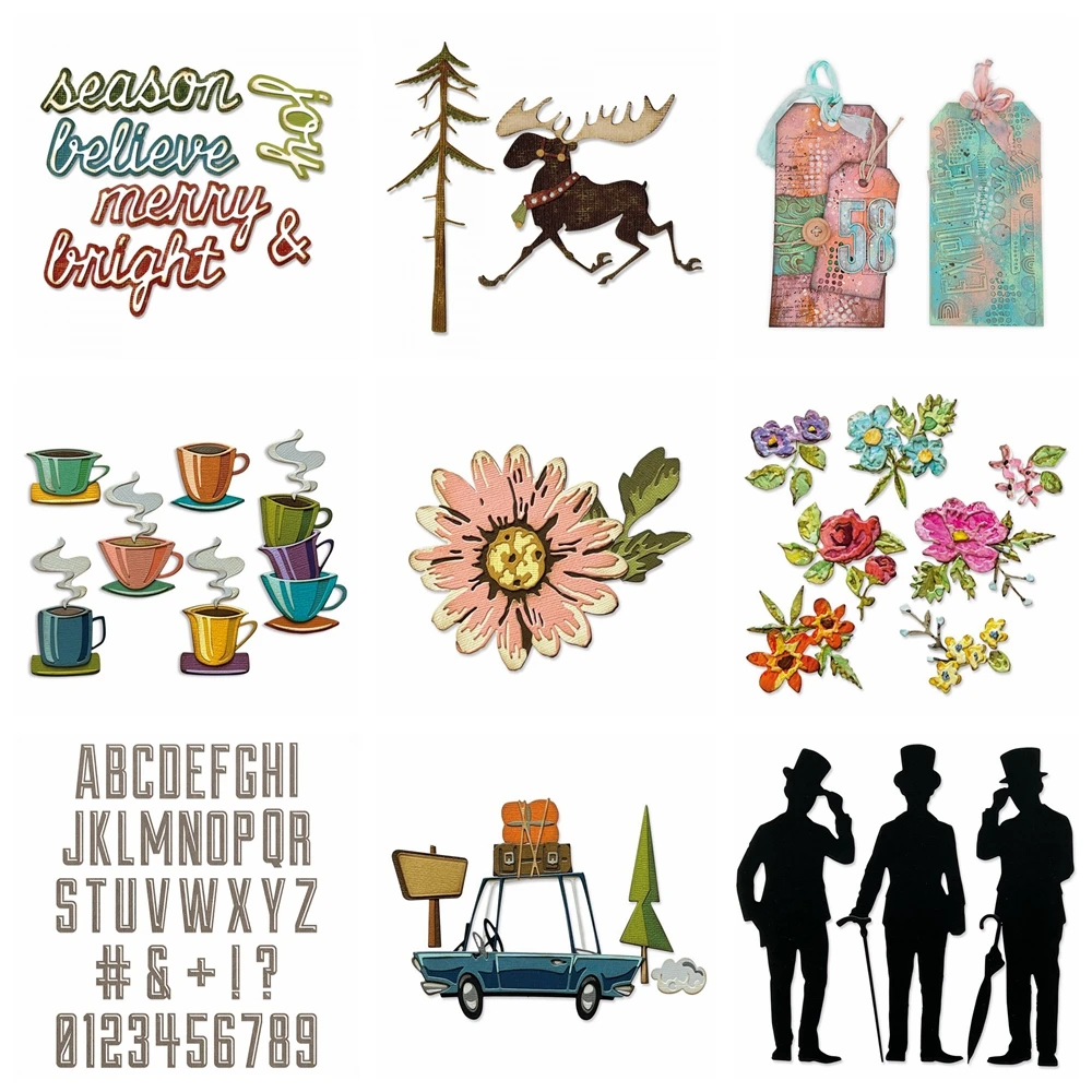 Abstract Elements Cutting Dies Papercut Cafe, Blossom Large Daisy Metal Die Cuts For DIY Scrapbooking Album Card Making Deco