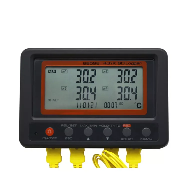 Multi-channel Digital Thermometer 4 Channel K Type Thermocouple Digital Thermometer Logging Meter Temperature Meter