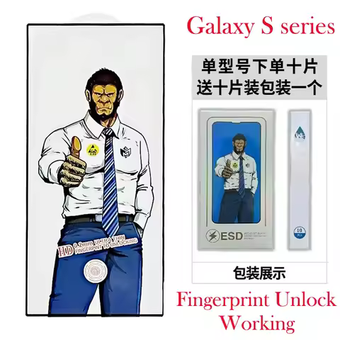 50pcs Fingerprint Unlock Working New Antistick Dust Glass For Samsung S25 S24 Ultra S23 S22 S21 Plus Gorilla Screen Protector