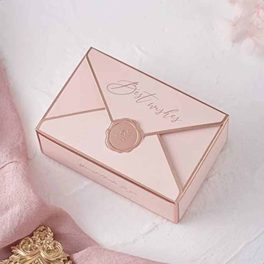 20Pcs 캔디 상자 선물 상자 로맨틱 웨딩 호의 결혼식을위한 귀여운 초콜릿 상자 신부 생일 파티 플라이 핑크