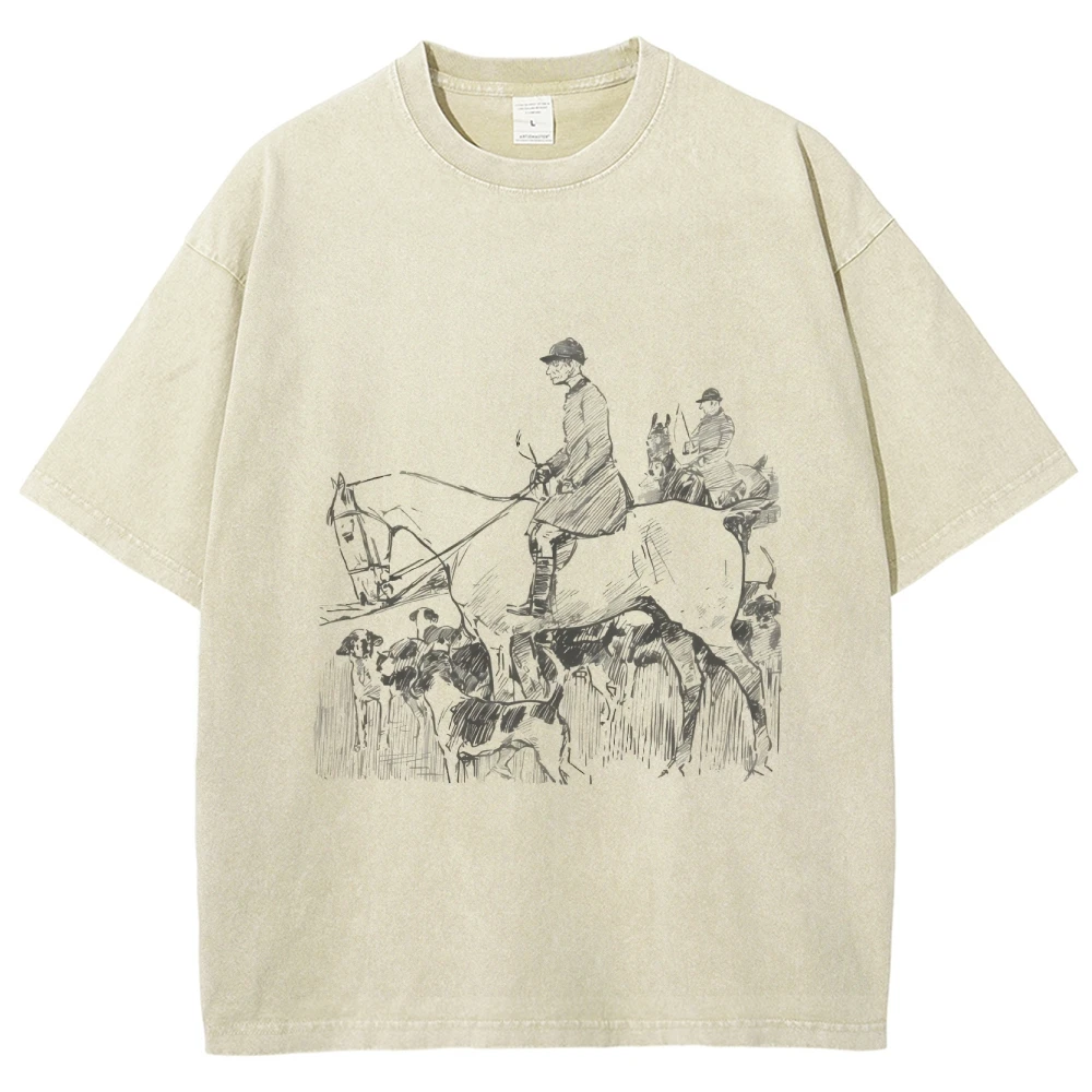 

Unisex Fit Washed T-Shirt Customscool Cotton Casual T-Shirt Short Sleeve Round Neck Slim Crop Top Hand Drawn Lines Comic Style