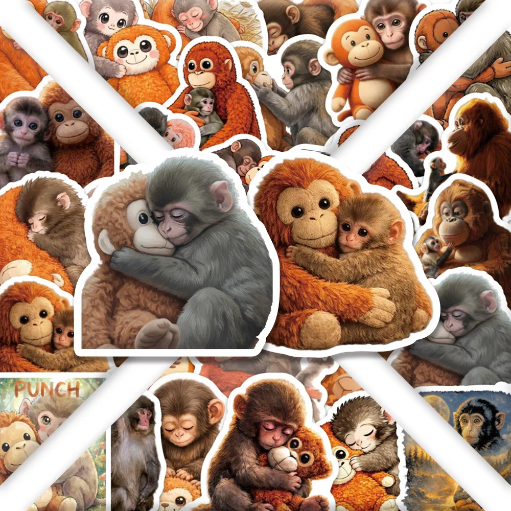 

60Pcs punch monkey Stickers Vinyl Waterproof for Laptop Phone Case Notebook Water Bottle DIY Stickers