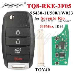 jingyuqin 315MHz ID46 TQ8-RKE-3F05 Remote Car Key for Kia Sorento 2013-2015 95430-1U500 /Rio 2012 - 2017 95430-1W003 Flip Fob 4B
