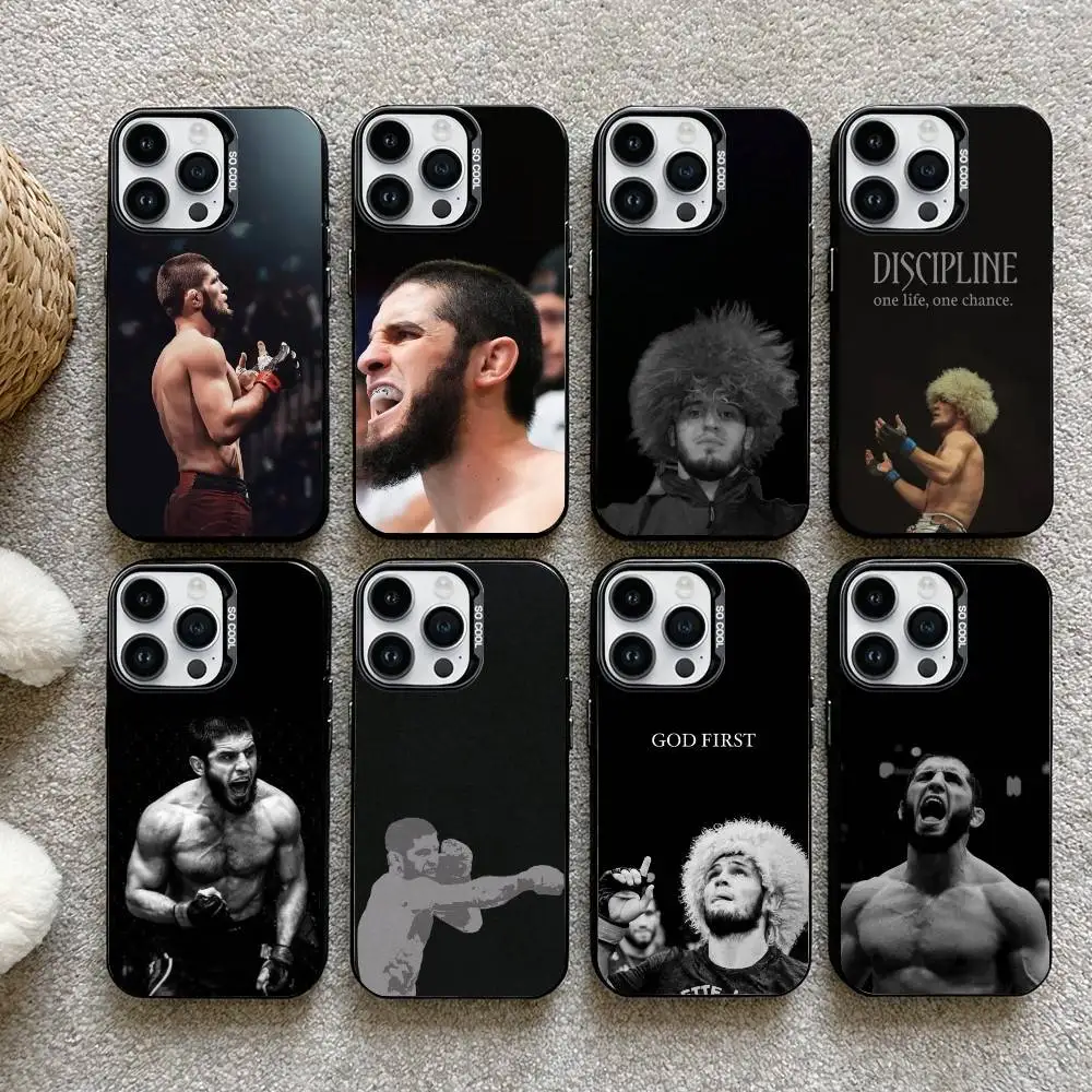 

I-Islam Makhachev Phone Case For iPhone17, 16,15,14,13,12 Pro Max Black Candy Matte Shockproof Cover