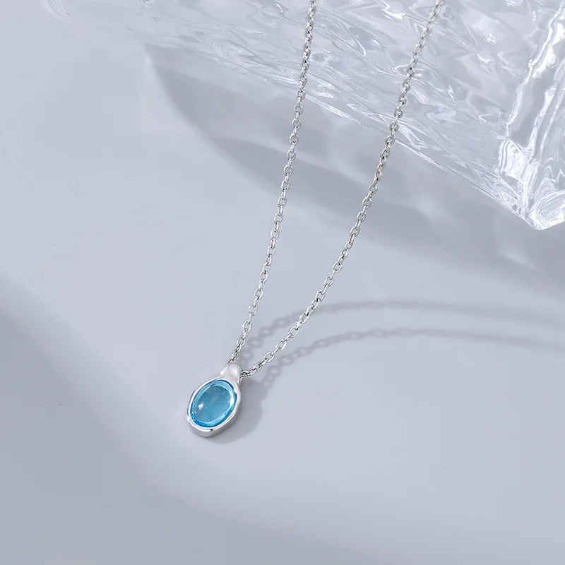 925 Sterling Silver Single Zircon Necklace For Women Fashionable And Exquisite Sparkling Collarbone Chain Luxurious Jewelry Gift
