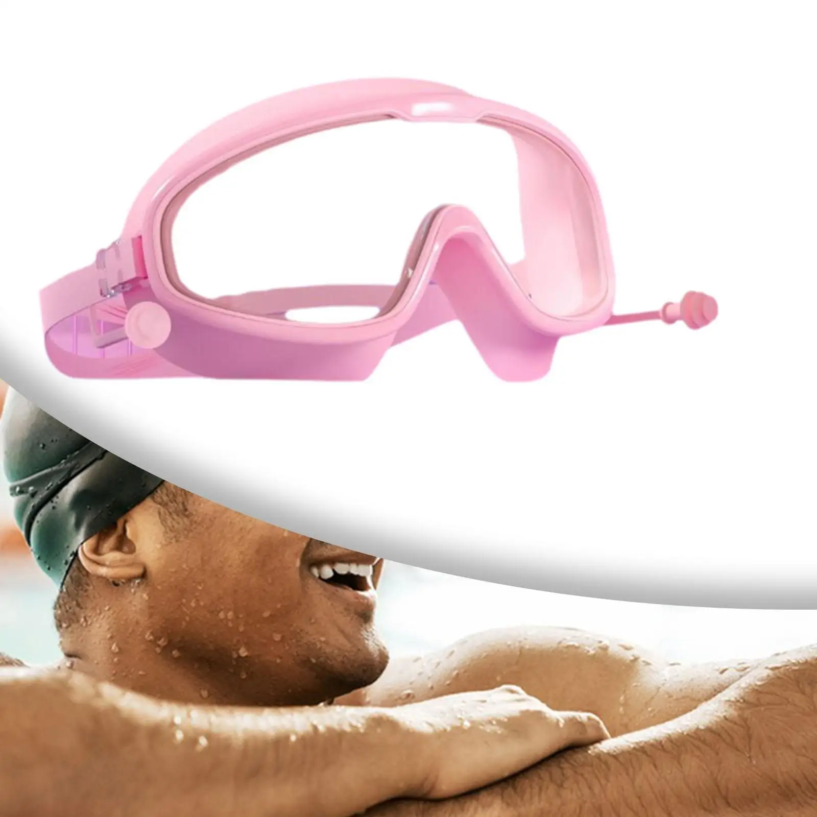 Swimming Goggles Wide View Portable with Earplugs for Pool Diving Snorkeling