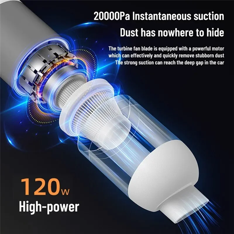 

ABFU-Handheld For Car Vacuum Cleaner Mini Portable Wireless Dust Catcher Cyclone Suction