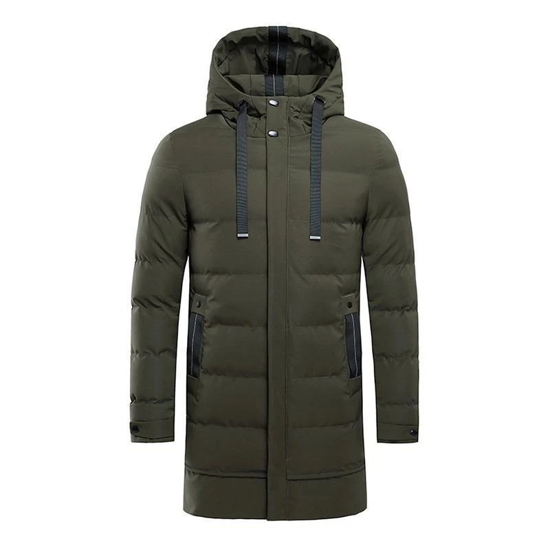 เสื้อโค้ทผ้าฝ้ายมีฮู้ดสำหรับผู้ชาย หนาขึ้นเพื่อความอบอุ่นในฤดูหนาว ป้องกันความหนาวเย็น ​