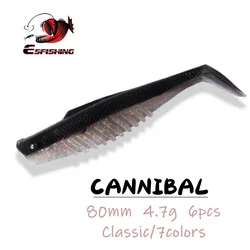 ESFISHING Soft Plastics Cannibal 80mm Silicone Bait Tackle Injected Salts Swimbait Pesca Artificial Fishing Lures