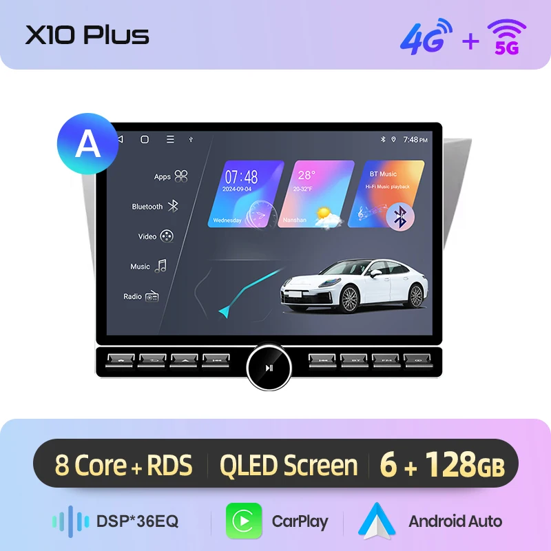 Junsun 13.1″ QLED draadloze CarPlay Android Auto autoradio voor SEAT Leon Mk2 2005-2012 intelligente systemen DSP SWC RDS GPS FM BT