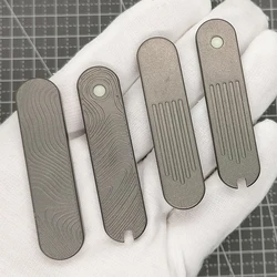 1 Pair Custom Made 58mm Titanium Alloy Scales with Pen Slot for Victorinox SAK Modify